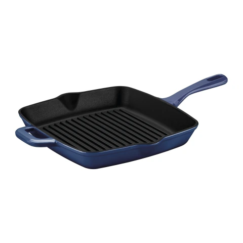 Bistequeira Ferro Fundido Esmaltado Tramontina Ampezzo 27 cm 2,4 L Azul Indução Forno Profissional