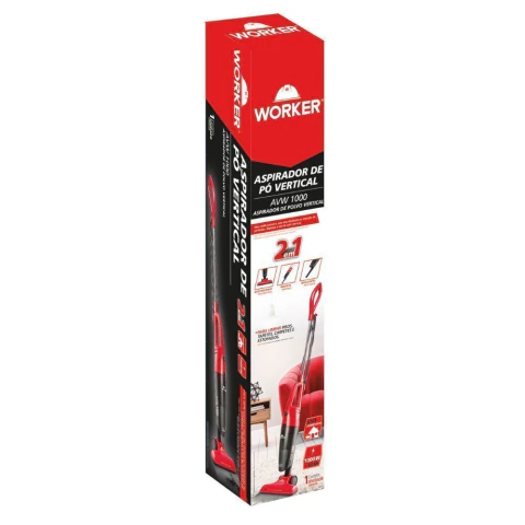 Aspirador de Pó Vertical 1000W 127V Worker 1.2L HEPA Bico Múltiplo e Canto Limpeza Eficiente