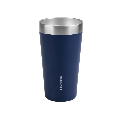 Copo Térmico Tramontina Exata Aço Inox Azul 420 Ml Sem Tampa Parede Dupla