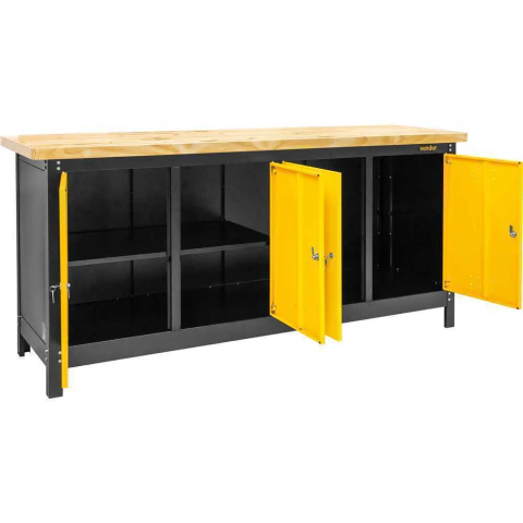 Bancada Fechada 200X92X60Cm 500Kgf 4 Portas Vonder 58512