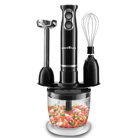 Mixer BMX400P 400W 3 em 1 Britânia Preto Com Jarra Copo Batedor de Claras 127V