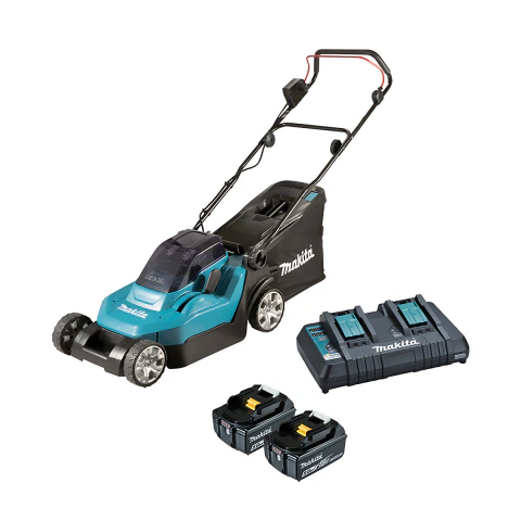 Carrinho Cortador de Grama Sem Fio 36V Potência 900W Com Bateria Recolhedor DLM382PT2 127V Makita