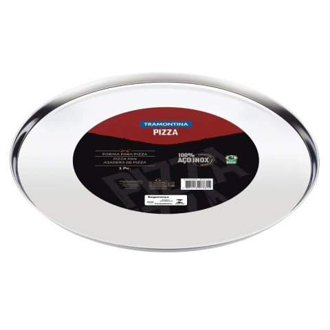 Forma Para Pizza Tramontina Em Aço Inox 40 Cm Assadeira Tamanho Família Service