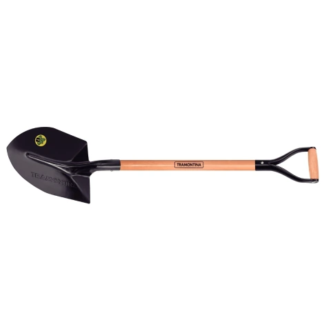 Pá Bico 74 cm Cabo de Madeira Empunhadura Metálica Aço Carbono Especial Tramontina