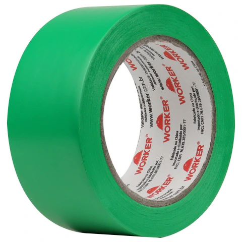 Fita Adesiva Para Demarcação Verde 30m x 48mm Sinalização Segurança Worker