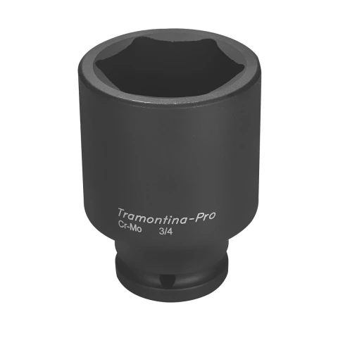 Soquete de Impacto Sextavado Longo 55mm 3/4'' Aço Cromo Molibdênio Tramontina PRO Durável