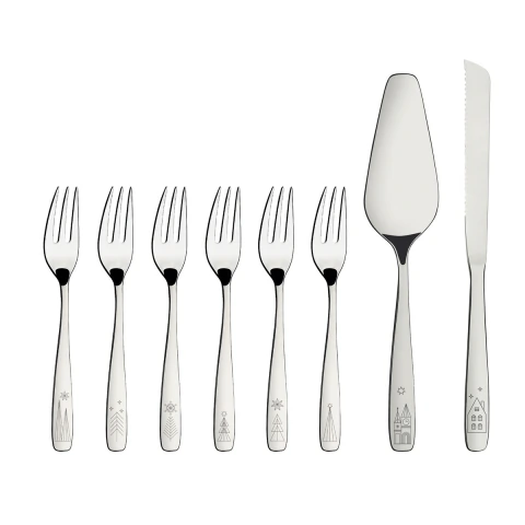 Conjunto Talheres Sobremesa Tramontina Casa Natal Aço Inox 8 Peças Linha Amazonas Jogo Completo