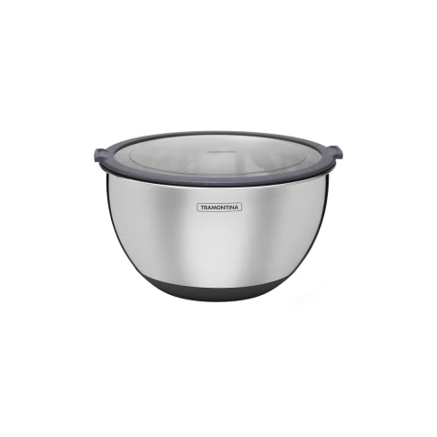 Bowl Tramontina Cucina Em Aço Inox 1,5 L Com Tampa Com Visor E Base Antiderrapante