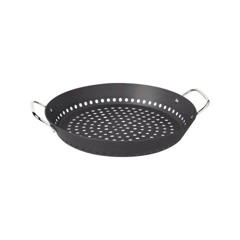 Grelha Tramontina Para Churrasco 30 Cm Alumínio Anodizado Grafite Com Cabo Em Aço Inox Resistente