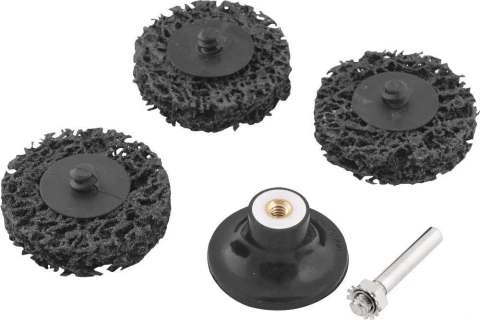 Jogo Esponja Abrasiva 50mm Haste 1/4 Preta Suporte 5 Vonder