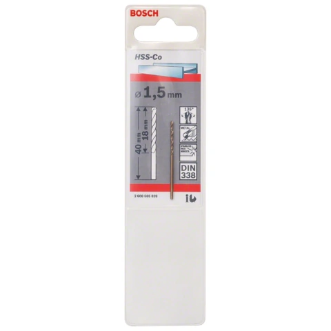 Broca Para Metal Bosch Aço Rápido Hss-Co 1,5mm