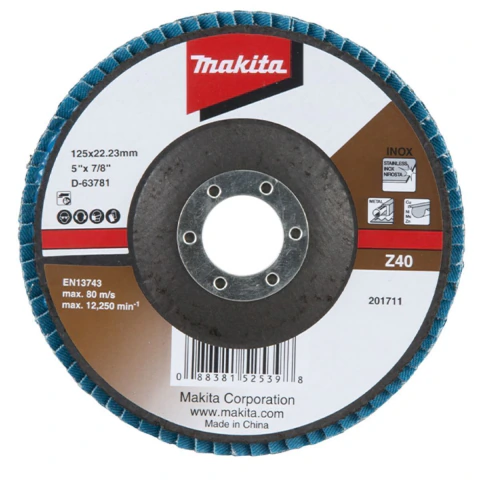 Flap Disco 125 mm Grão Z40 Makita