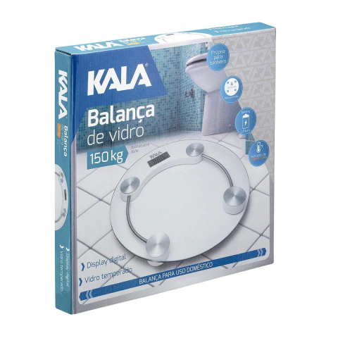Balança Digital De Vidro Temperado 150Kg 100g Redonda Kala