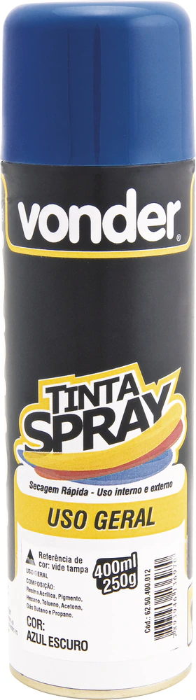 Tinta spray azul escuro 400ml/250g - Vonder