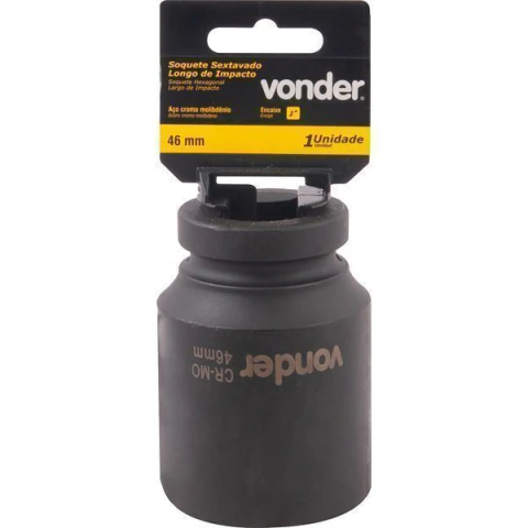 Soquete Sextavado Impacto Longo Enc 1" 46mm Aço Cromo Vonder