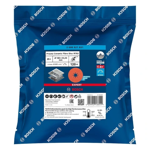 Disco Desbaste Bosch Expert Prisma Ceramic 180mm G120+ 25Pçs