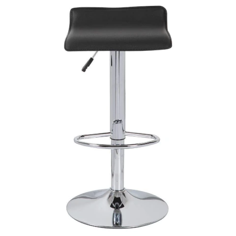 Banqueta Bar Estofada Kala Sintético Aço Cromado 120kg Alt. 65-86cm Giratória 360° Preta