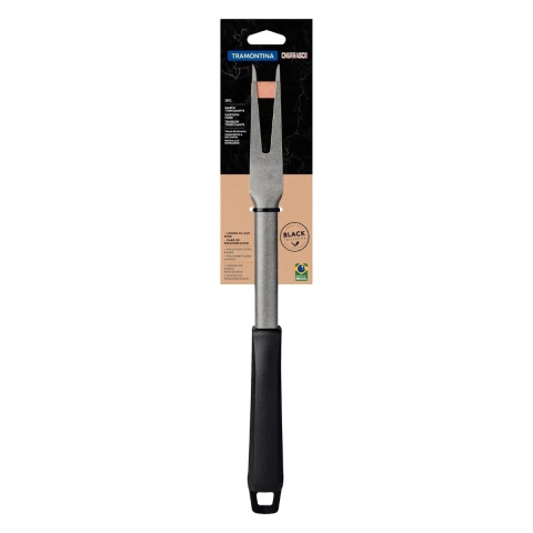 Garfo Trinchante Tramontina Churrasco Black Aço Inox Cabo Polipropileno Resistente Profissional