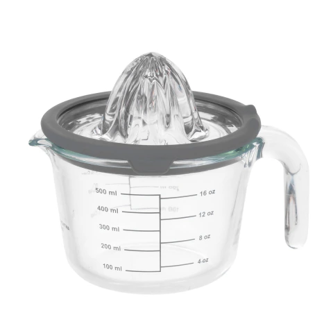 Espremedor De Frutas Tramontina 500 Ml Em Vidro Borossilicato Com Tampa E Silicone