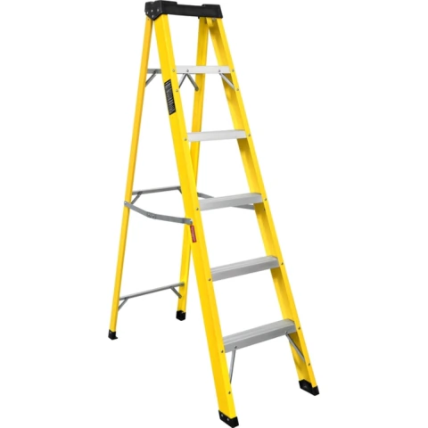 Escada Fibra Tesoura 5 Degraus Importada