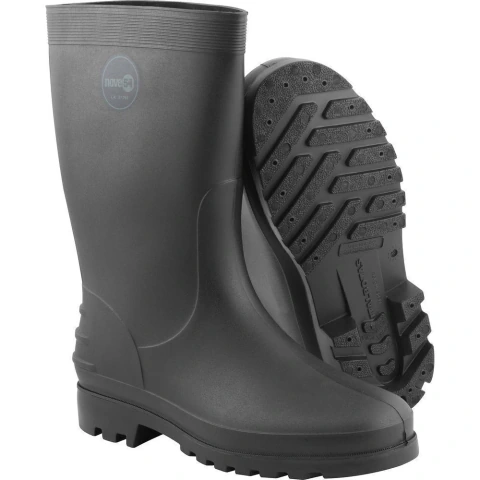 Bota de Pvc Preta Cano Médio Sem Forro 35/36 - Nove54