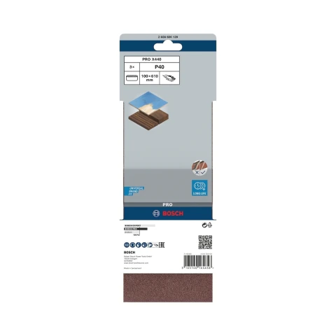 Cinta De Lixa Bosch Pro X440 100X610mm Grano 40 3Un