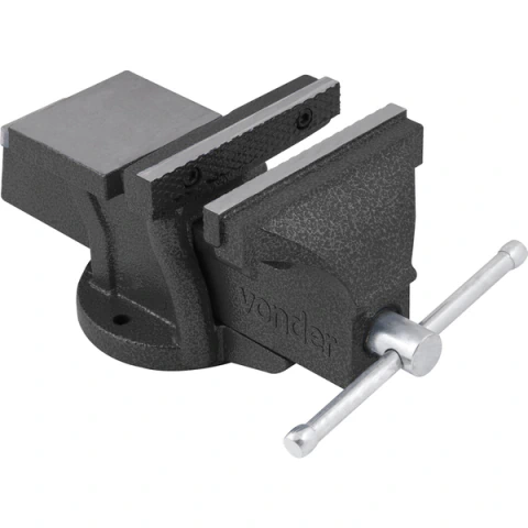 Torno morsa de bancada n.4 fixo abertura 75mm nodular Vonder
