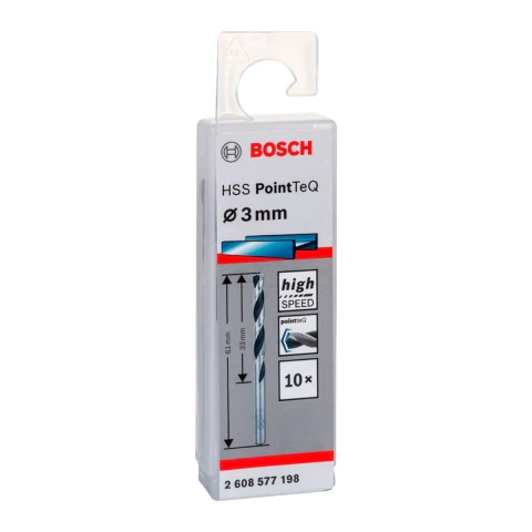 Broca Metal Bosch Aço Rápido Hss-Pointteq 3,0mm 10 Peças