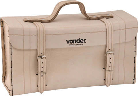 Maleta de couro 440x150x230cm marrom natural Vonder