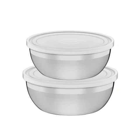 Jogo De Potes Tramontina Freezinox Aço Inox Tampa Plástica 2 Peças
