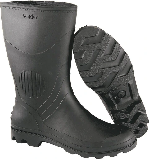Bota pvc 37/38 cano médio sem forro preto ca3151 - Vonder