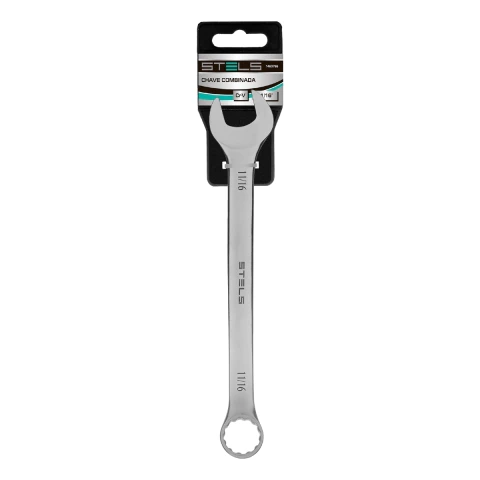 Chave Combinada 11/16 Polegadas Aço Cromo Vanádio 45 Hrc Stels 1463755