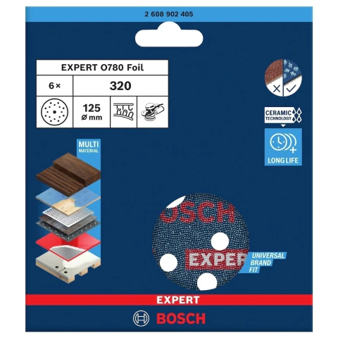 Jogo De Disco De Lixa Bosch Expert O780 125mm G320 C/ 6 Un