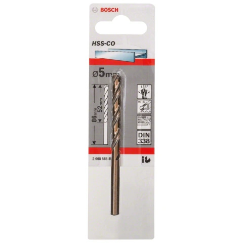 Broca Para Metal Bosch Aço Rápido Hss-Co 5mm