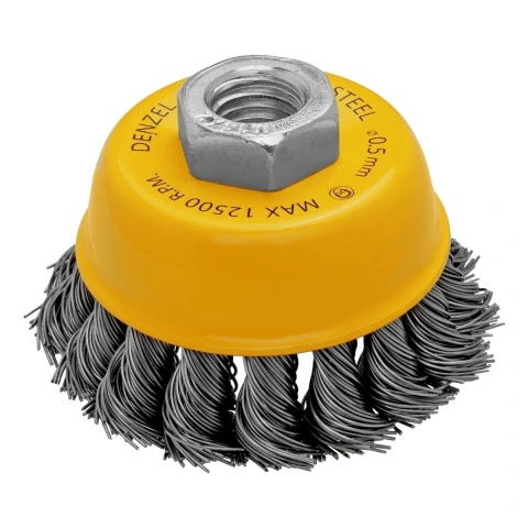 Escova Tipo Copo Rosca M14 Inox 0,5mm Fios Torcidos