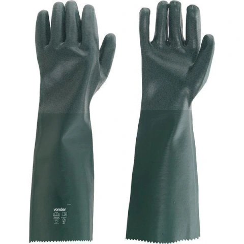 Luva Pvc Palma Áspera Forro 46cm Pav0046 05 Pares Vonder