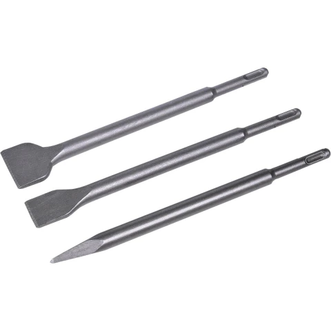 Jogo De Ponteiro E Talhadeiras Sds Plus 3 Peças Aço Alta Resistência 1.3kg Worker