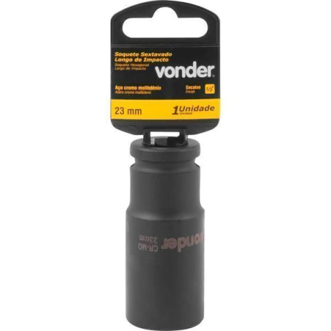 Soquete Sextavado de Impacto Longo Encaixe 1/2" 23mm Vonder