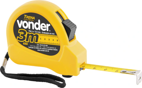 Trena aço 3mx12,5mm curta mm/mm Vonder