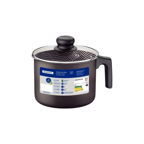 Fervedor Tramontina Paris 2,7 L 16 cm Antiaderente Starflon Max com Tampa de Vidro Chumbo