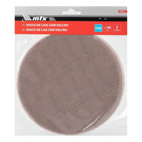 Disco de Lixa Telado com Velcro 180mm Grão 220 5 Peças