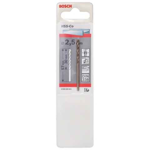 Broca Para Metal Bosch Aço Rápido Hss-Co 2,5mm