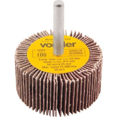 Roda de Lixa 50x25mm com Haste G100 Vonder