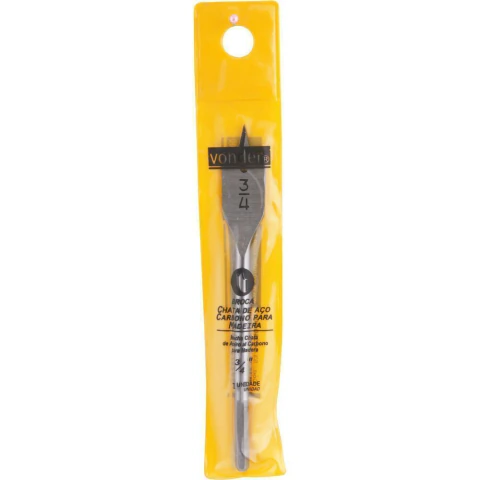 Broca chata aço carbono 9/16x6" para madeira Vonder