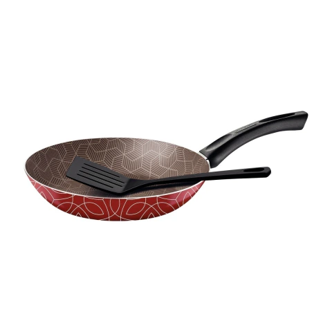 Frigideira Tramontina Paris 24 cm 1,2 L Vermelha Antiaderente Starflon Max Com Espátula