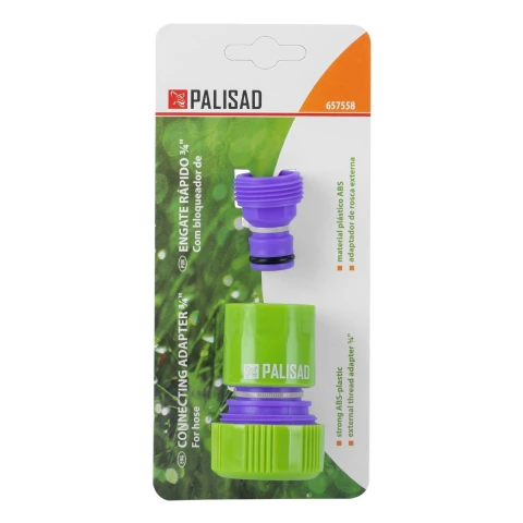 Engate Rápido Para Mangueira 3/4 Polegadas Com Bloqueio E Rosca Externa Palisad 1 Peça