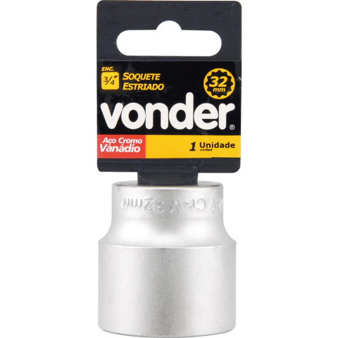Soquete estriado enc 3/4" 22mm curto vanád. Vonder