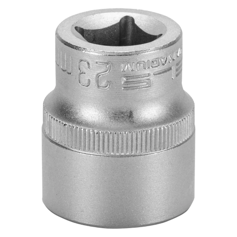 Soquete Sextavado 1/2'' 23mm CrV Stels Encaixe Automotivo
