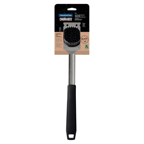 Escova Para Grelhas Churrasco Black Tramontina Aço Inox Com Raspador Cabo Polipropileno Resistente