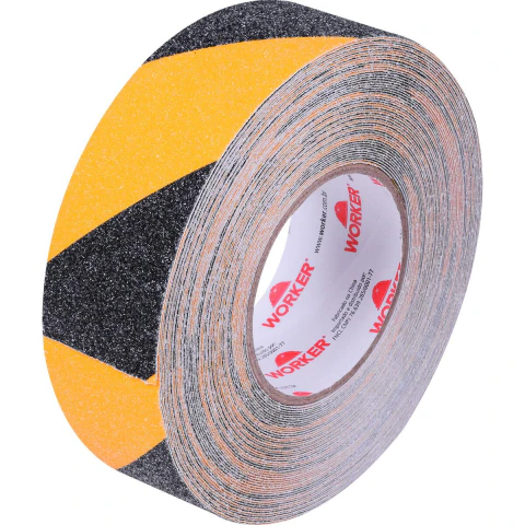 Fita Antiderrapante 50Mm X 20M Zebrada Amarelo E Preto Segurança Worker